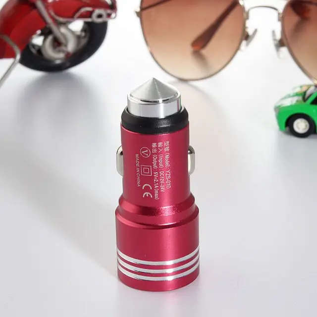 Colorful USB Car Charger - Black