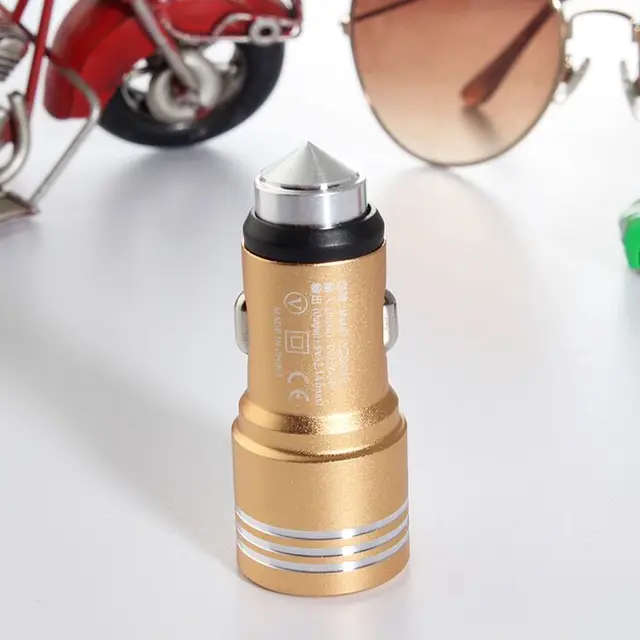 Colorful USB Car Charger - Black