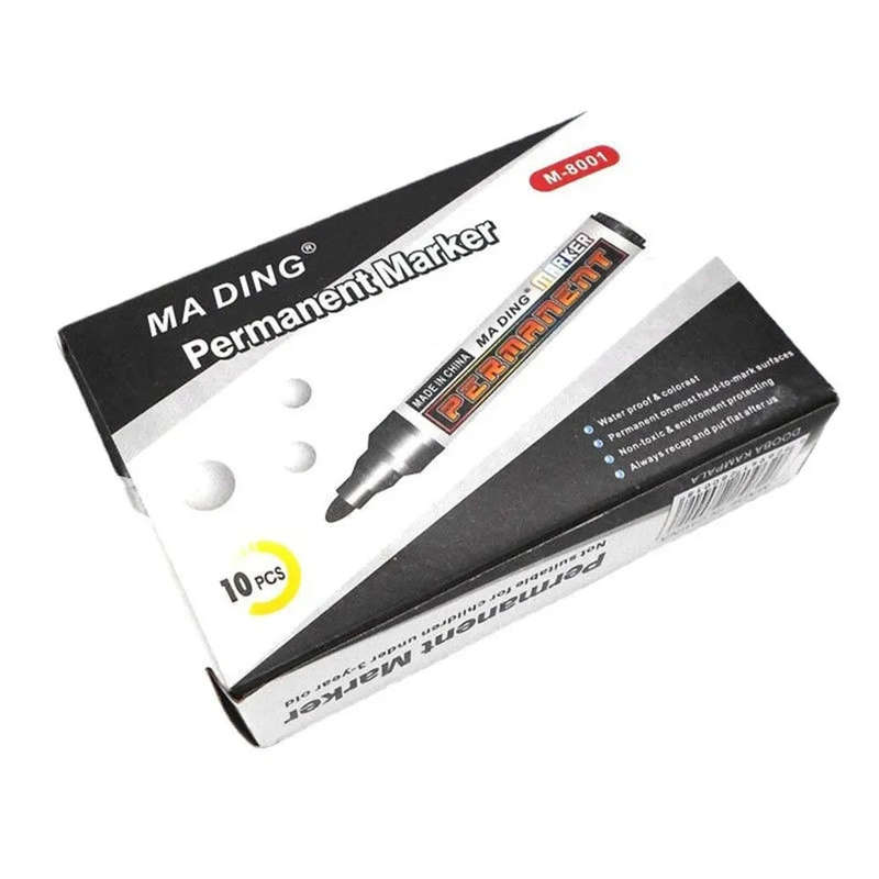 Permanent Marker Pens Black  10pcs