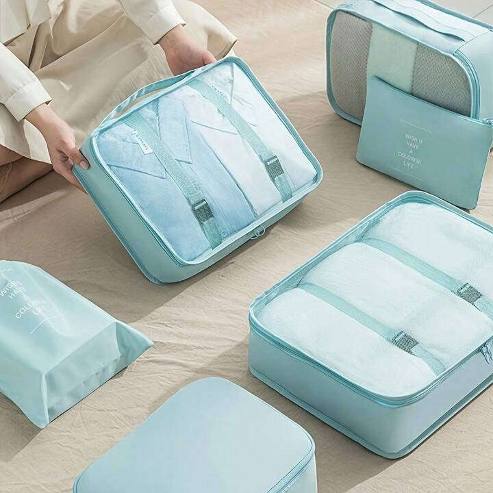 MHome 7-Piece Travel Organizer Set  Waterproof Packing Cubes for Clothes, Shoes & More