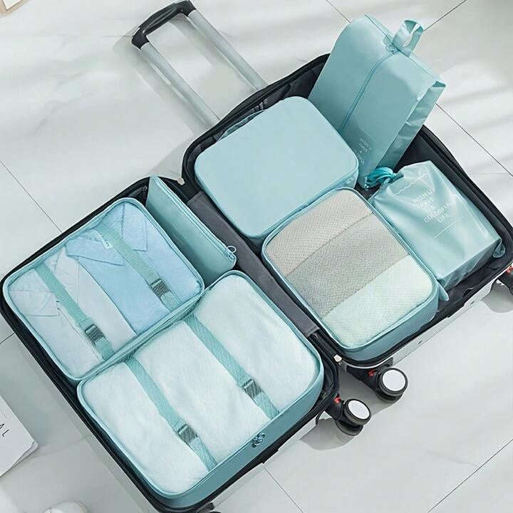 MHome 7-Piece Travel Organizer Set  Waterproof Packing Cubes for Clothes, Shoes & More