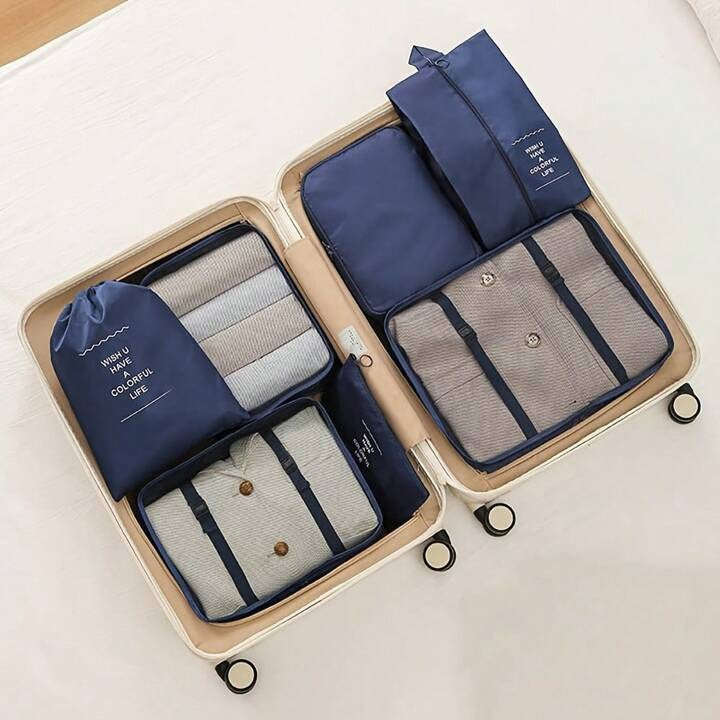 MHome 7-Piece Travel Organizer Set  Waterproof Packing Cubes for Clothes, Shoes & More