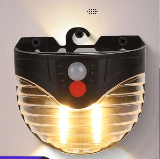 Portable Round Outdoor LED Solar Wall Light with Motion Sensor & Hanging Hook With 3 Lighting Modes