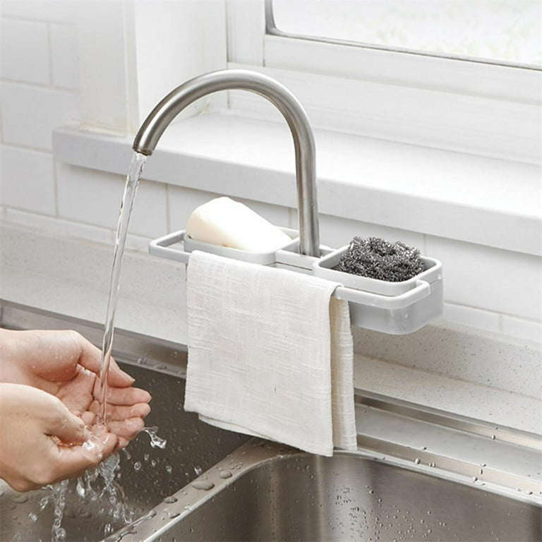 MHome Kitchen Storage Sink Shelf Faucet Sponge Soap Organizer Cloth Drain Rack Holder