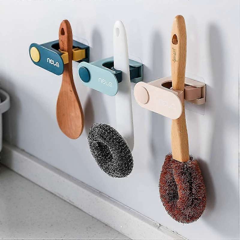 MHome Self-Adhesive Wall-Mounted Utility Holder  Space-Saving Broom & Mop Organiser