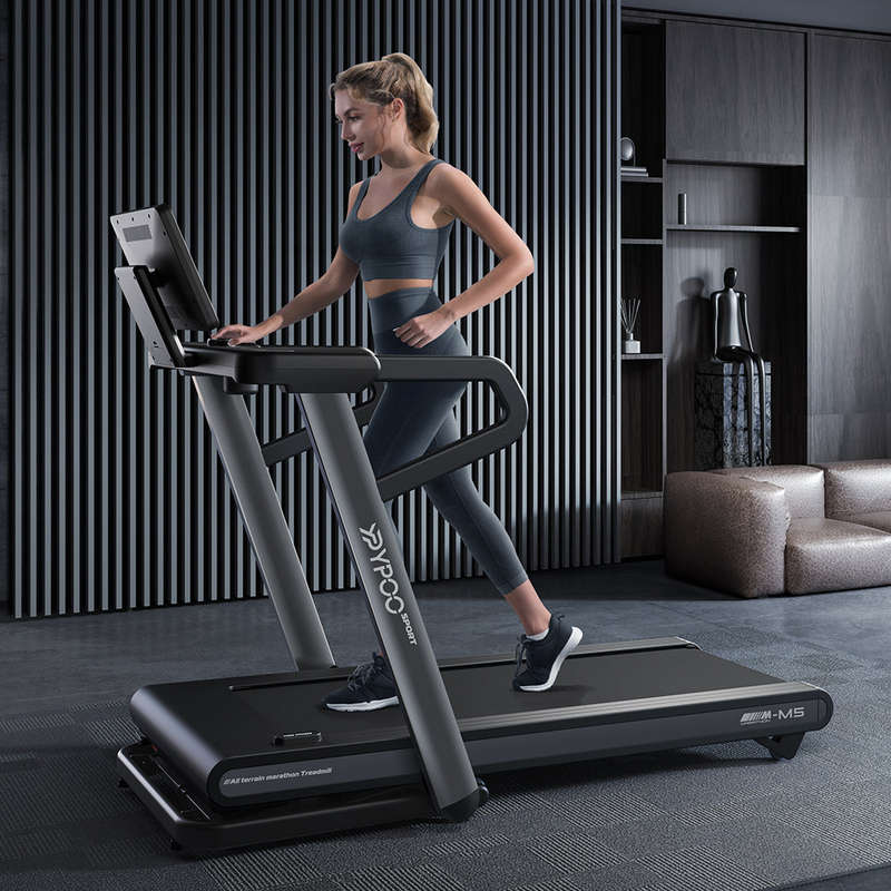 M5 Semi-Commercial Treadmill with -6% to +15% Incline & AI Suspension Shock Absorption