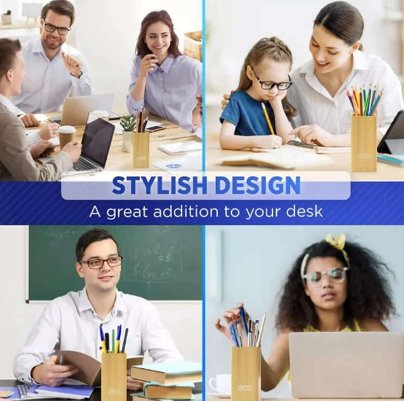 MTech Pen Holder Clock LED Electronic Clock Desktop Pen Holder Student Stationery.