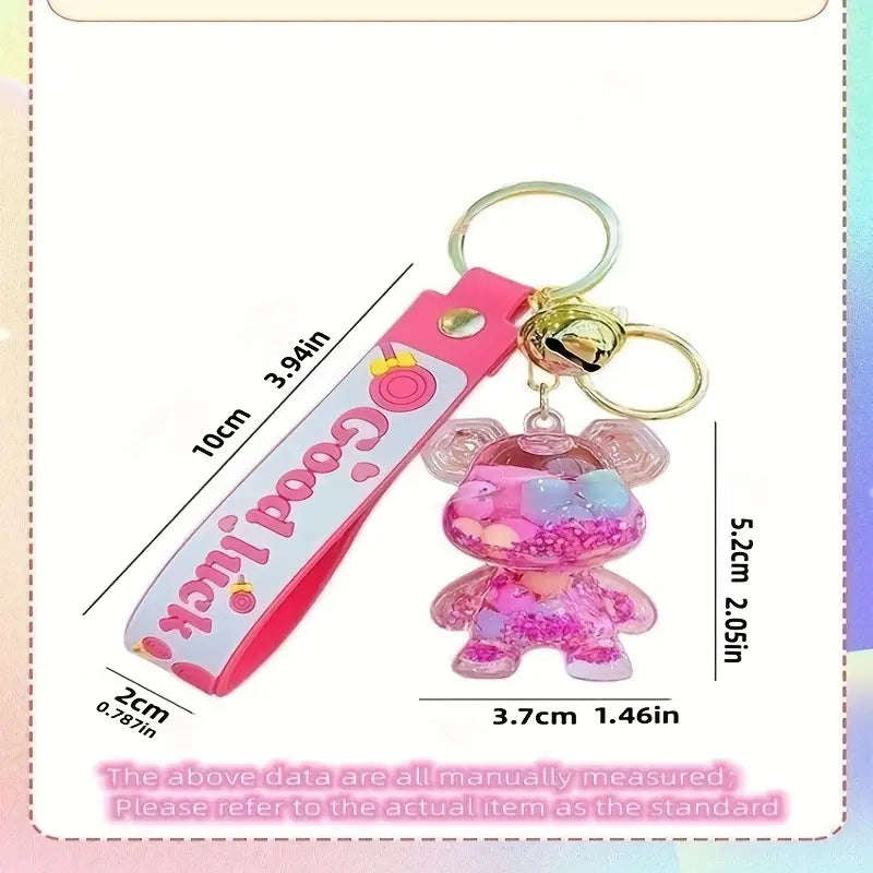 Cartoon Rhinestone Rabbit Keychain Car Pendant Bunny Key Ring School Bag Small Gift Accessories F...