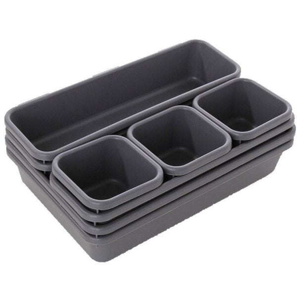 MHome 8-Piece Interlocking Plastic Drawer Organizer Set  Desk, Cutlery, Makeup, Office, and Ba...
