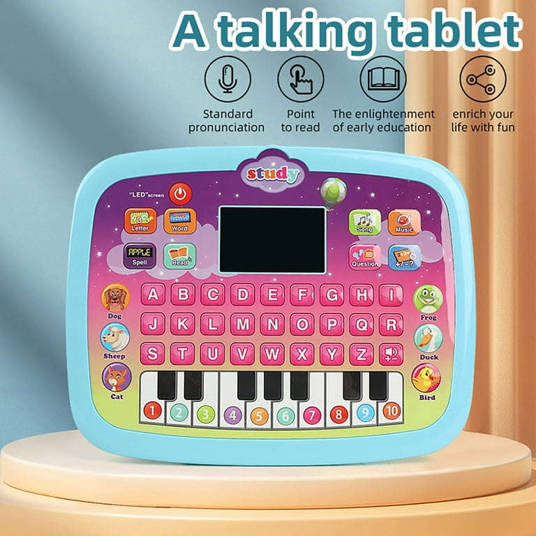 Kids Tablet/toddler Learning Pad With Led Screen Teach Alphabet, Numbers, Word, Music, Math, Earl...