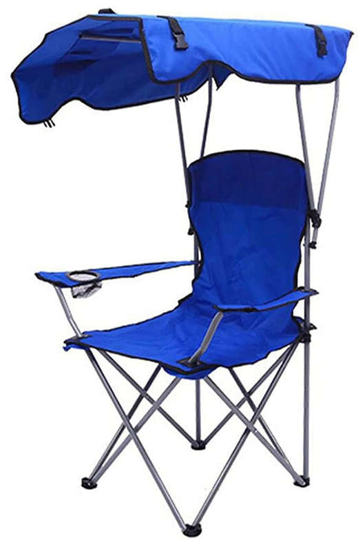 Folding Camping Chair with Shadow Sky, Portable Beach Outdoor Fishing Aluminum with Sun Protectio...