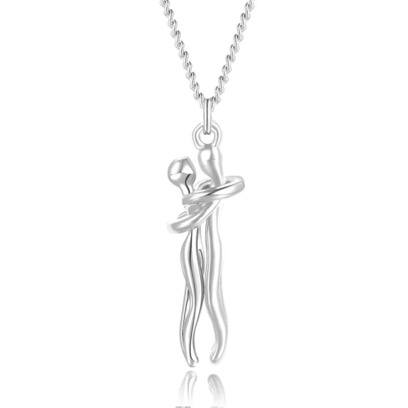 INFINITY Hug  Pendant Necklace Sterling Silver For Lovers