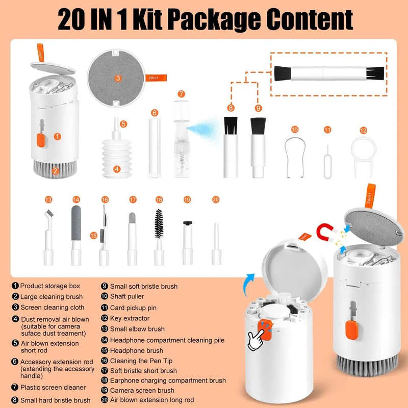 Laptop Screen Keyboard Cleaner Kit, 20 in 1 Electronics Cleaning Tool for MacBook iPad iPhone Pro...