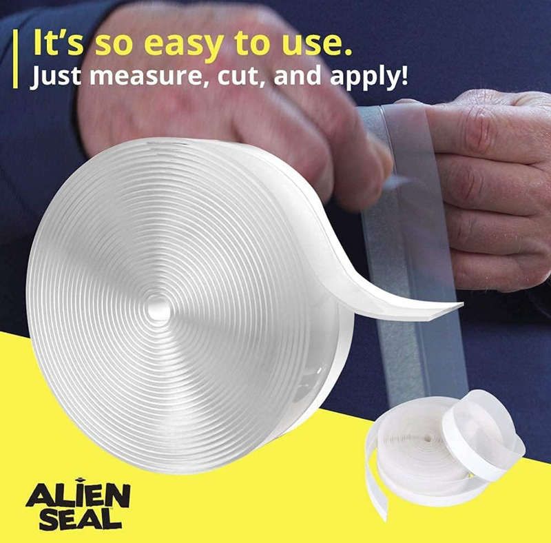 Alien Draft Seal Transparent Silicone Seal Strip Anti-Draft Adhesive and Flexible Flap to Seal Ga...