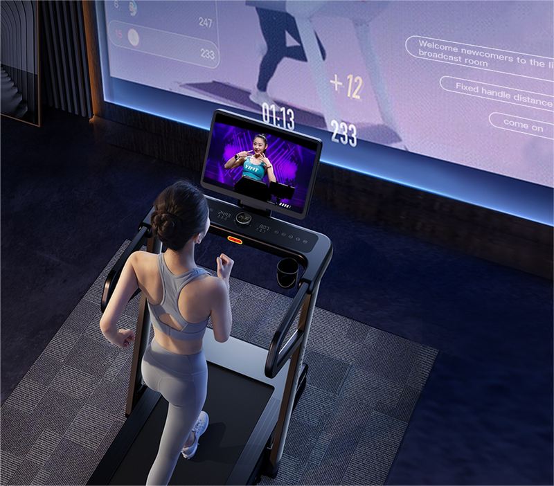 M5 Semi-Commercial Treadmill with -6% to +15% Incline & AI Suspension Shock Absorption