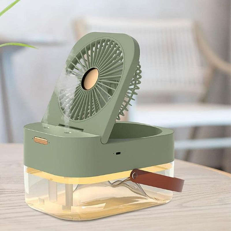 3 In1 Humidifier Double Spray Fan Portable Fan Air Cooler Humidifier USB Fan Desktop Lamp Fan For...