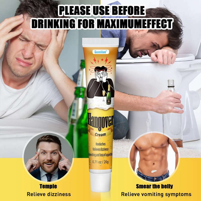 Sumifun Hangover Cream Anti Alcohol Headache Dizziness Relief Ointment Stomach Nausea Vomiting Ha...