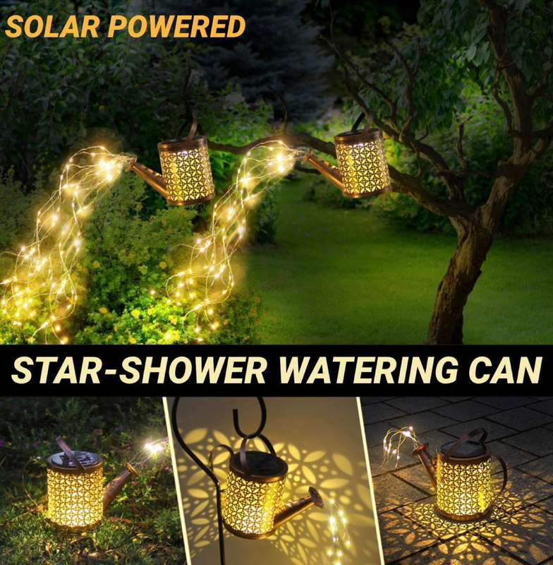 Solar Watering Can with Lights, Large Solar Lanterns Outdoor Hanging Waterproof, Decorative Retro...