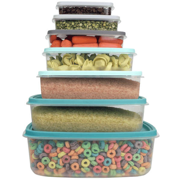 Food Storage Container Set with Secure Fit Lids 7pcs