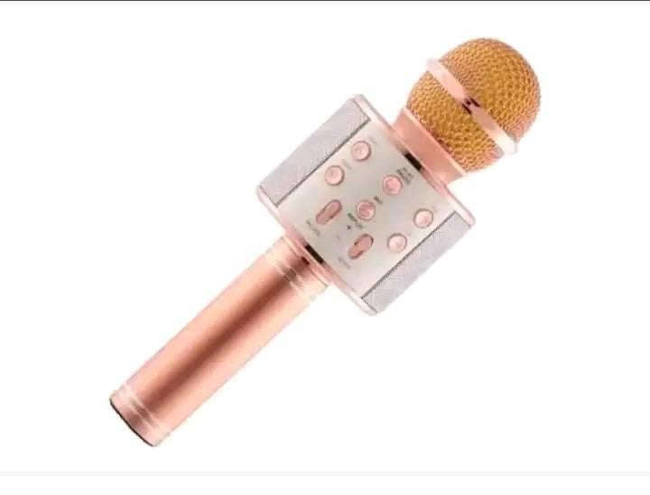 Wireless Karaoke Microphone with LED Lights, 4-in-1 Bluetooth Speaker for Android/iOS