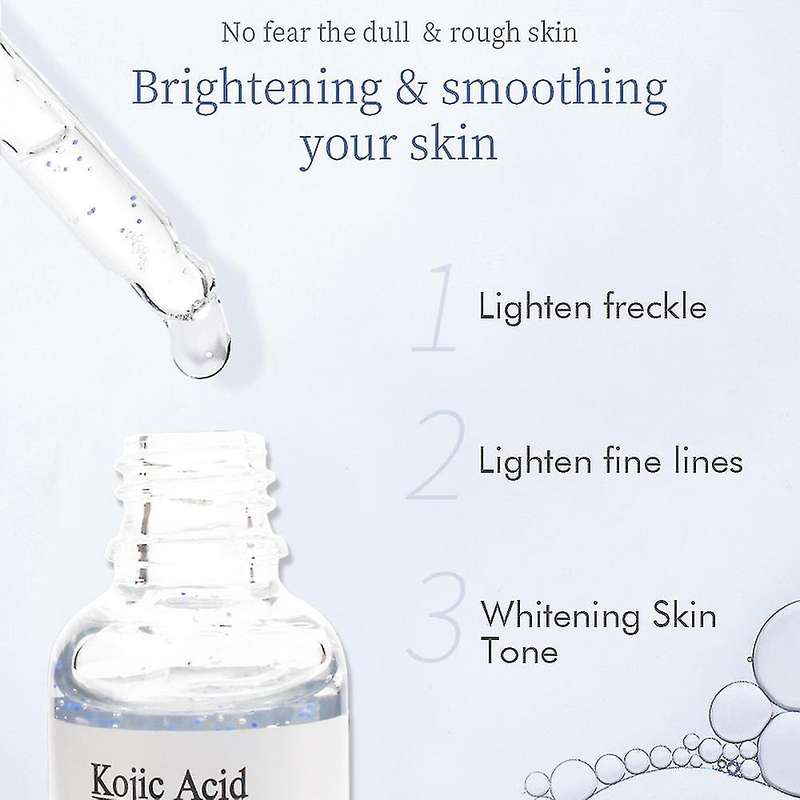 Kojic Acid Collagen Whitening Face Serum Lighten Spots Brightening Facial Skin Essence Fade Dark ...