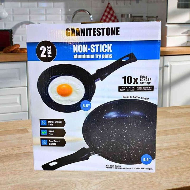 Non-Stick Aluminium Fry Pan 2pc Set