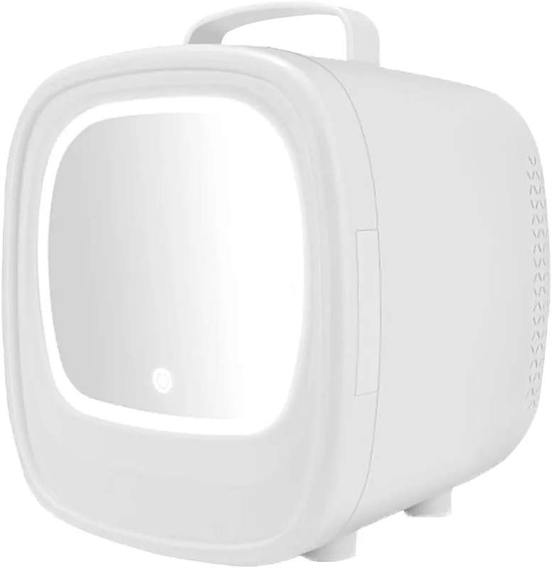 Mini Fridge Portable Beauty Cosmetics LED Mirror Makeup Refrigerator Cooler 6Litre White Only