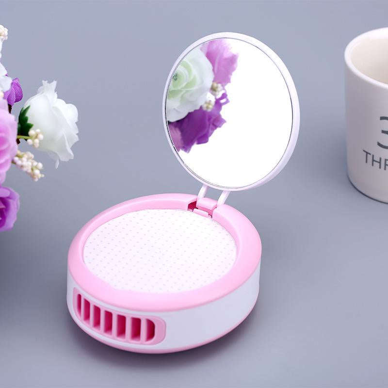 Creative USB mirror fan mini portable makeup mirror palm fan leafless air conditioning fan