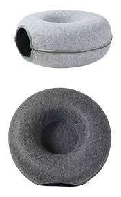 Cat Felt Tunnel Toy, Cat Donut Tunnel. Interactive Play Great Toy for Cats Small Animals Grey Large