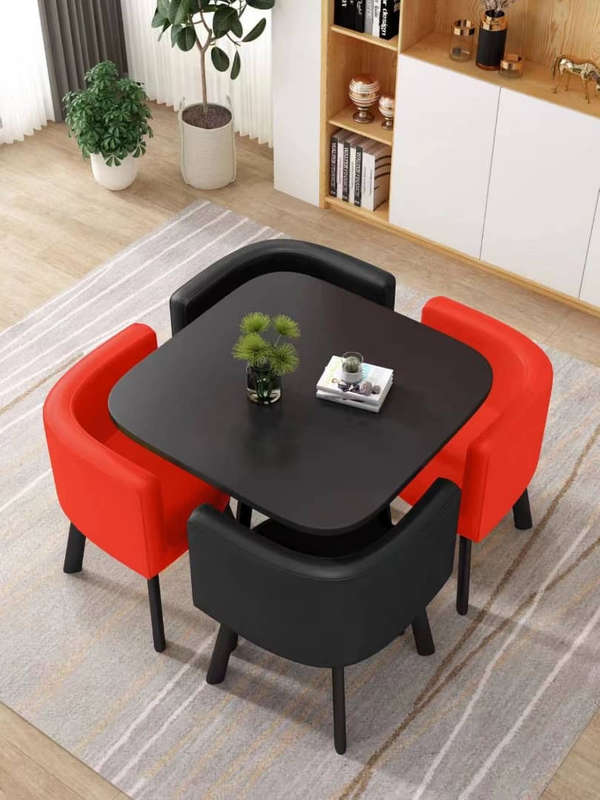 Modern Marble Top (MDF)Dining Table and Chairs Set 5pc