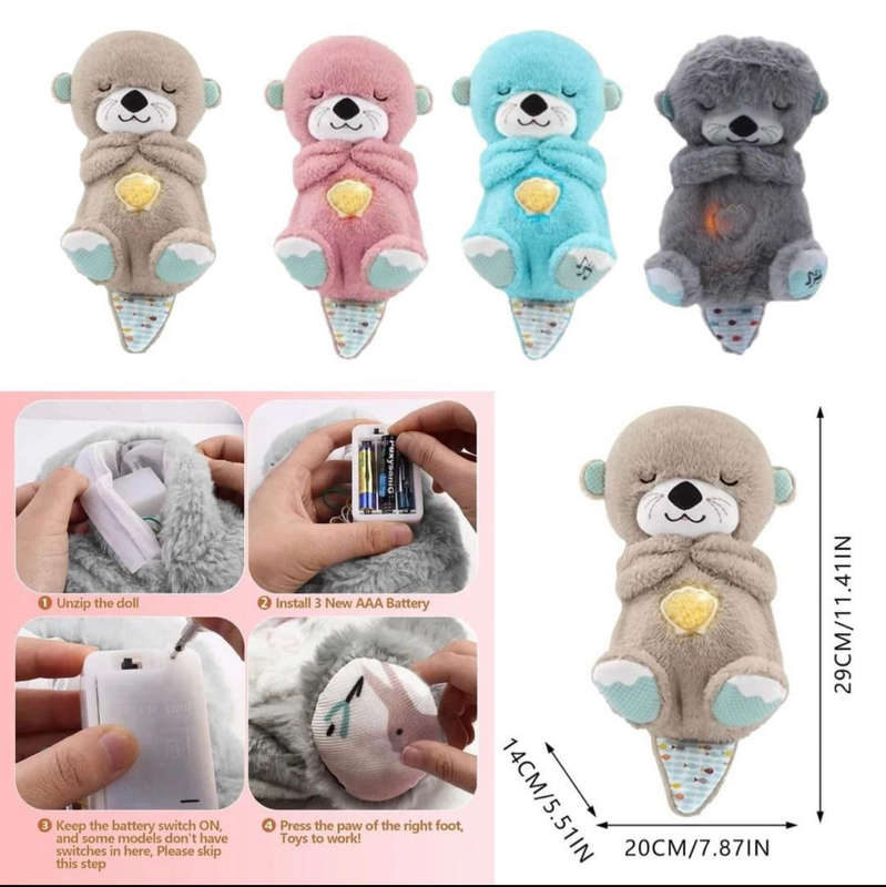 GENERIC Breathing Otter Sleep Buddy - Soothing Plush Doll with Rhythmic Breathing, Music, and Lig...