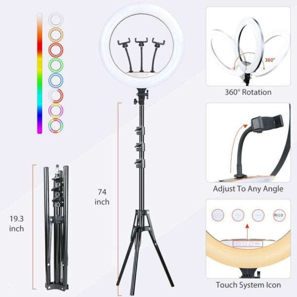 LED Selfie Ring Light With Tripod Stand 18 45cm