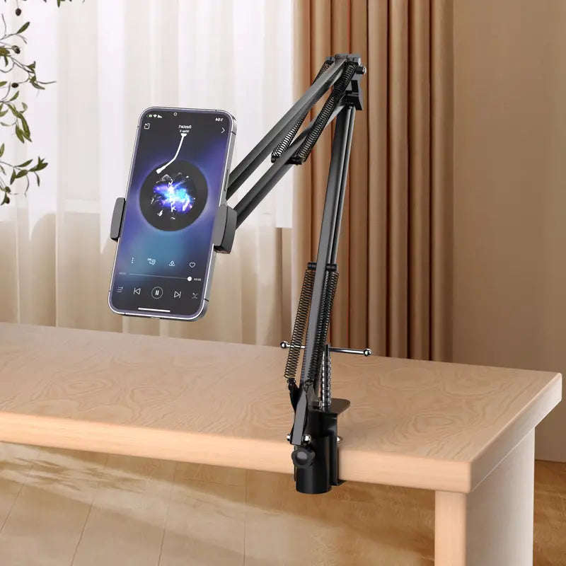 360° Cell Phone Stand Tablet Clamps Rotating Holder Lazy Bracket For Desk Height Adjustable Broa...
