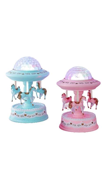 Carousel Music Box Starry Sky Projector Lamp European Wrapped Rocking Horse Music Box Christmas C...