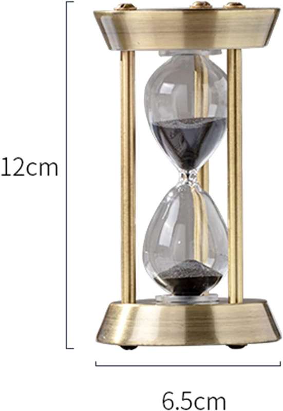 MHome Vintage Three Pillar Mini Hourglass Ornament Timer - Metal Hourglass, Glass Sand Timer