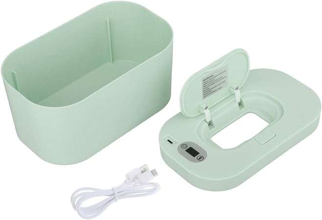 Portable Heated Wet Wipe Dispenser Wet Tissue Warmer USB Adjustable Baby Wipe Warmer Heater with ...