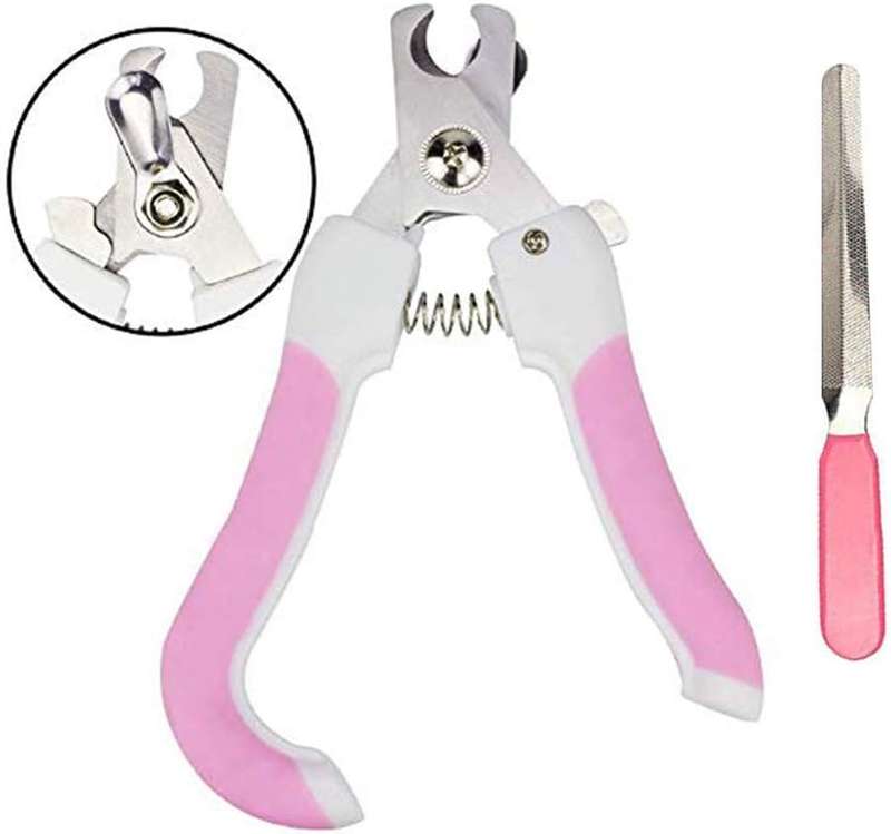 Pet Nail Clippers with Nail File  Stainless Steel Cat & Dog Claw Trimmer