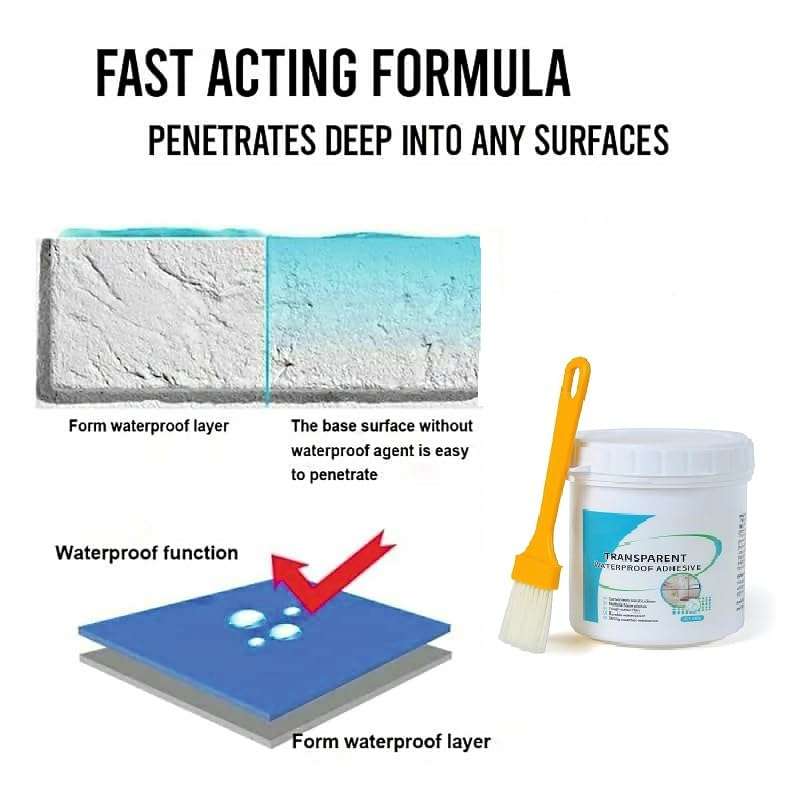 Transparent Waterproof Liquid Rubber Paste Sealant Glue - 300g Invisible Leak Repair