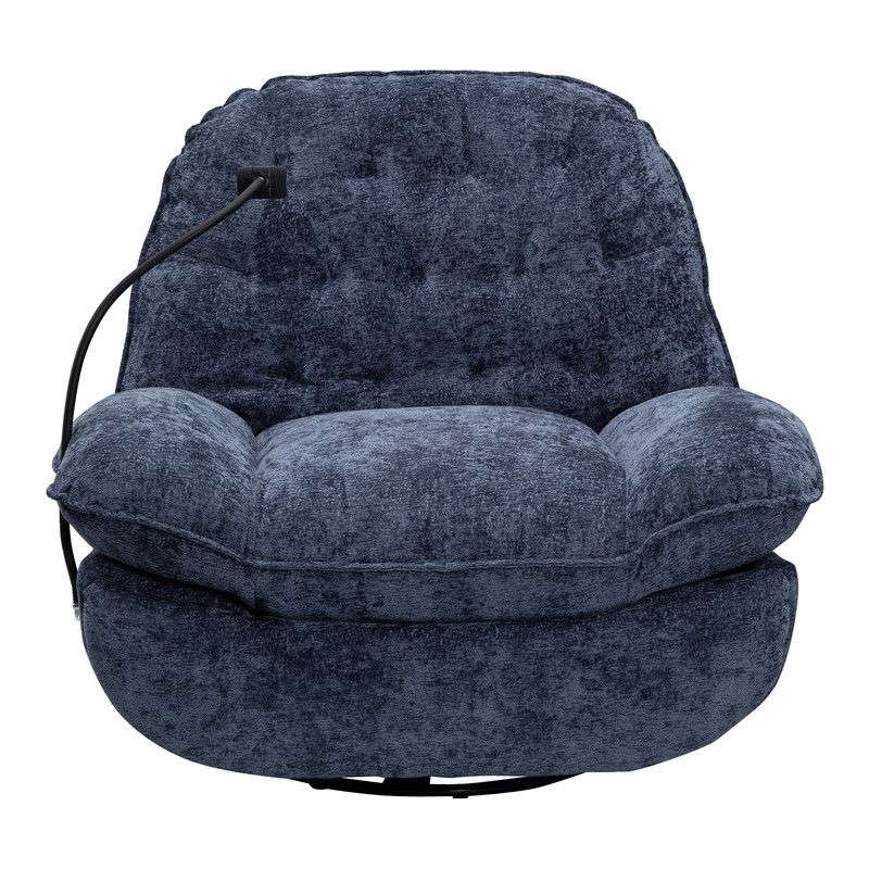 MHome Swivel Rocker Recliner Chair with Adjustable Backrest Footrest