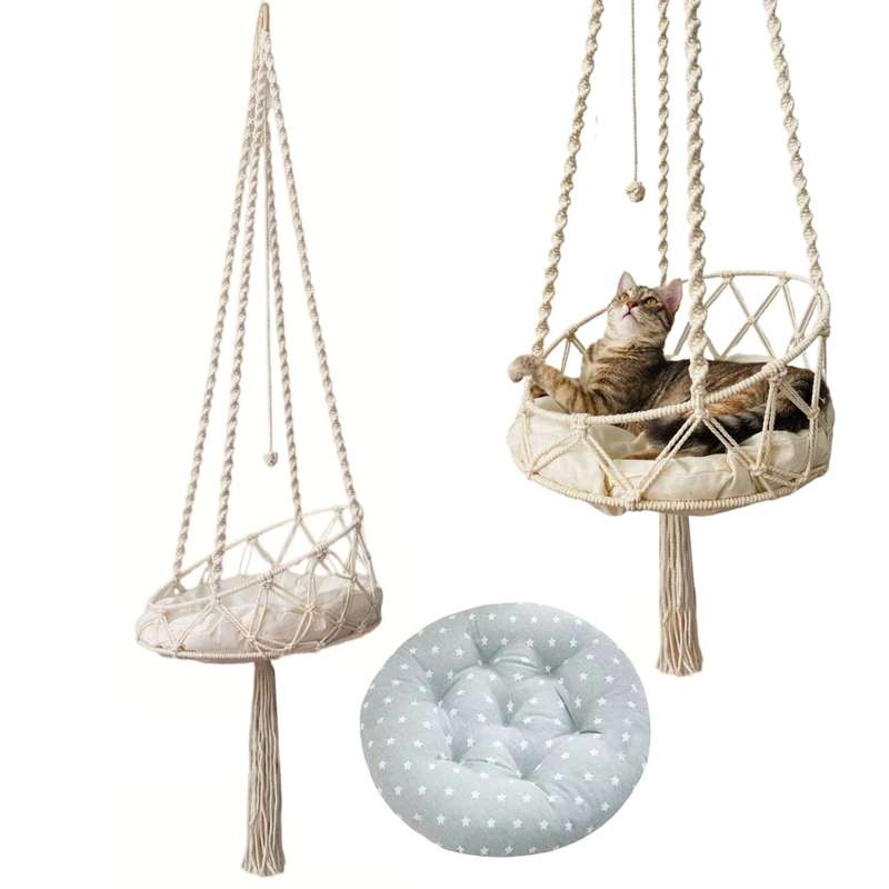 Cat Hammock Hanging Cat With Macrame Hanging Cat Hammock