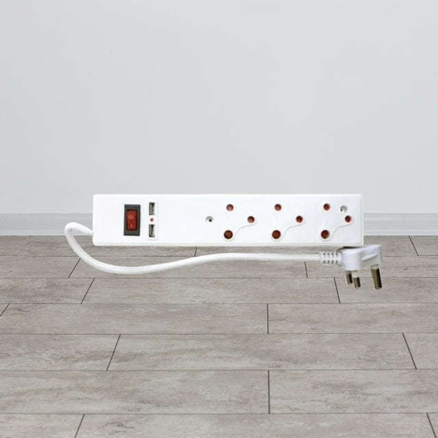 3 Way Multi-Plug with 2 USB Ports