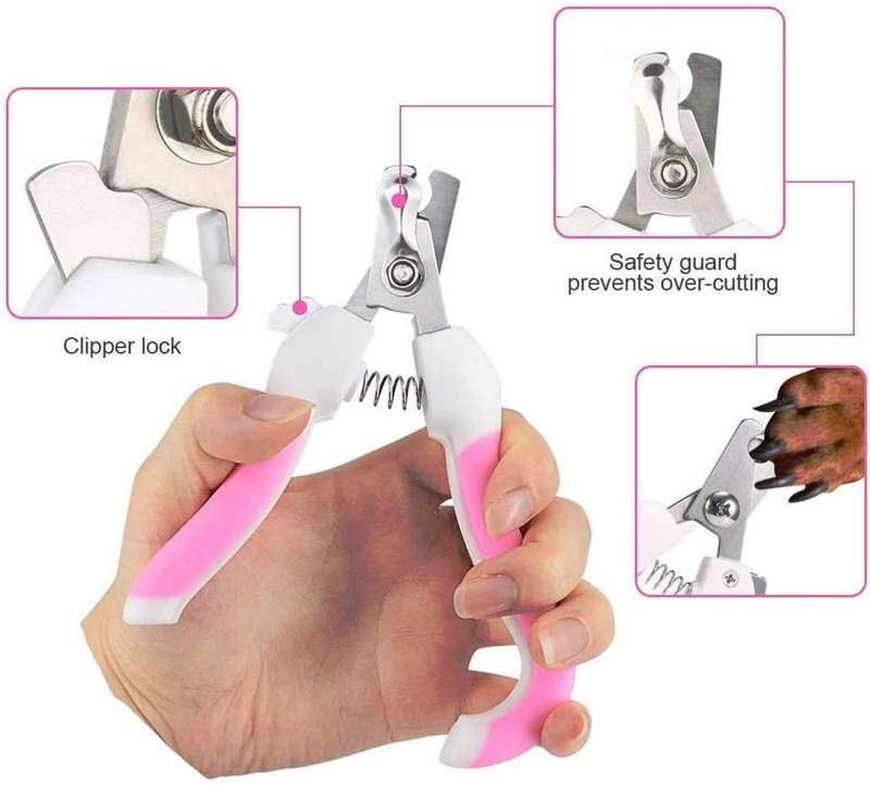 Pet Nail Clippers with Nail File  Stainless Steel Cat & Dog Claw Trimmer