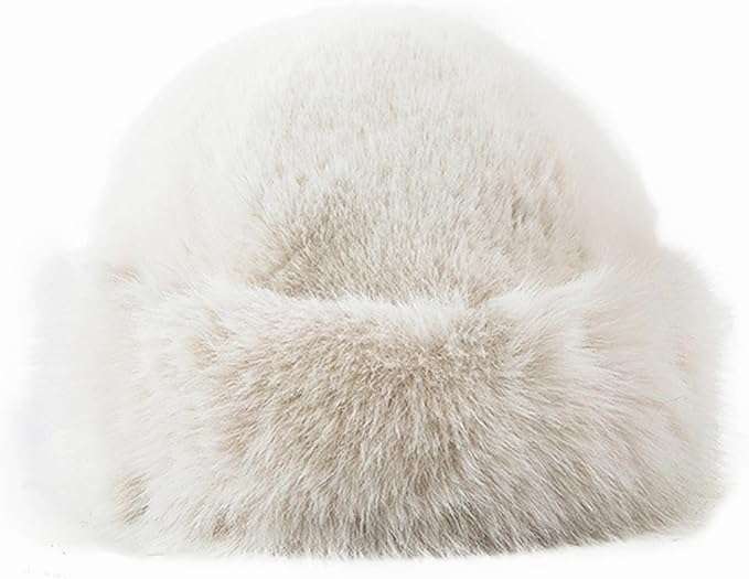 Fluffy Faux Fur Russian Hat for Women  Winter Warm Plush Hat