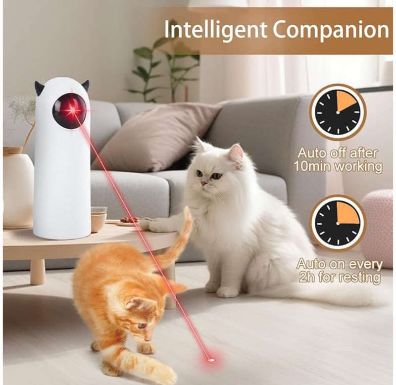 MTech Automatic Cat Laser Toy  Interactive USB & Battery Powered Pet Laser With 3 Modes, Auto ...