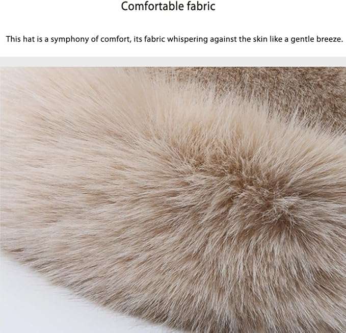Fluffy Faux Fur Russian Hat for Women  Winter Warm Plush Hat