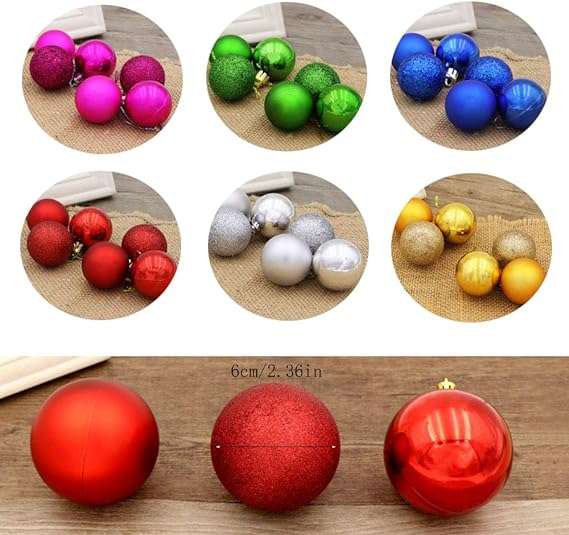 Shiny Christmas Baubles 24pcs