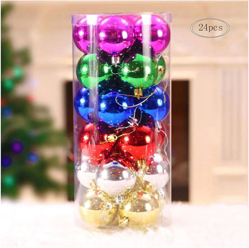 Shiny Christmas Baubles 24pcs