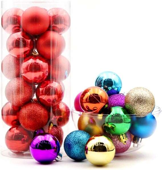 Shiny Christmas Baubles 24pcs