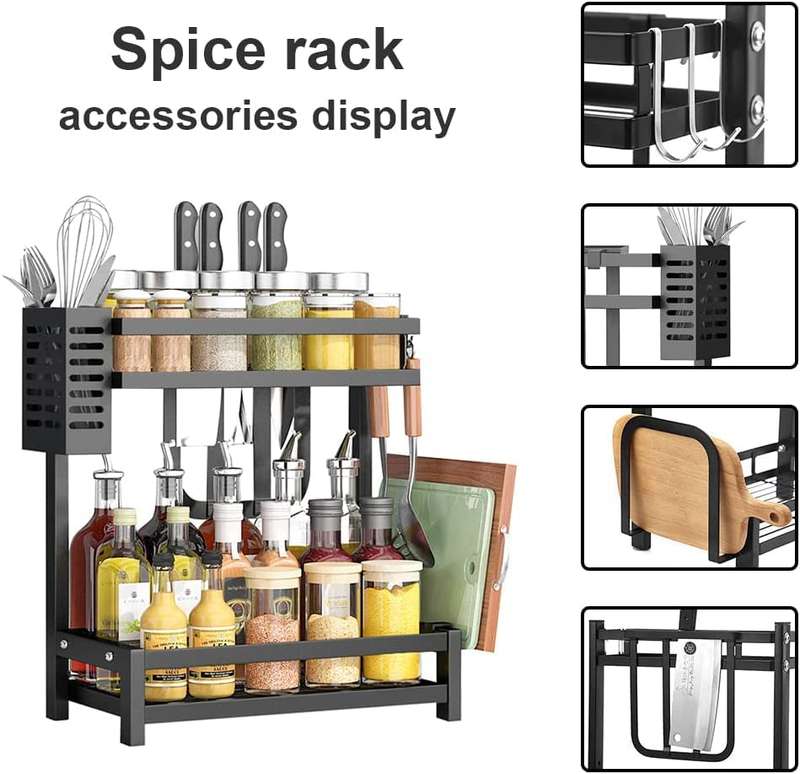 2 Tier Kitchen Countertop Free Standing Storage Organizer