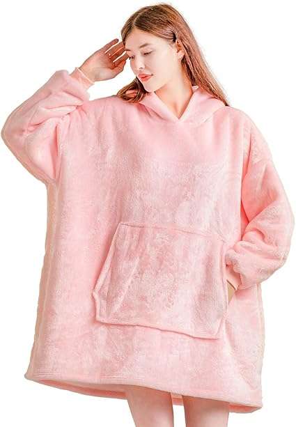 Kids Huggle Oversized Hoodie Blanket  Ultra Soft Sherpa Fleece Wearable Sweatshirt with Hood &...